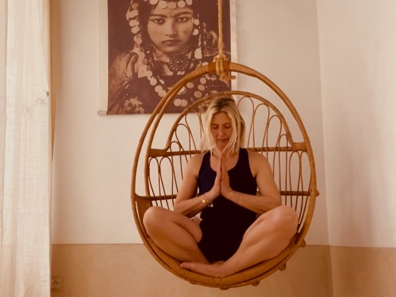 Steph seated in meditation